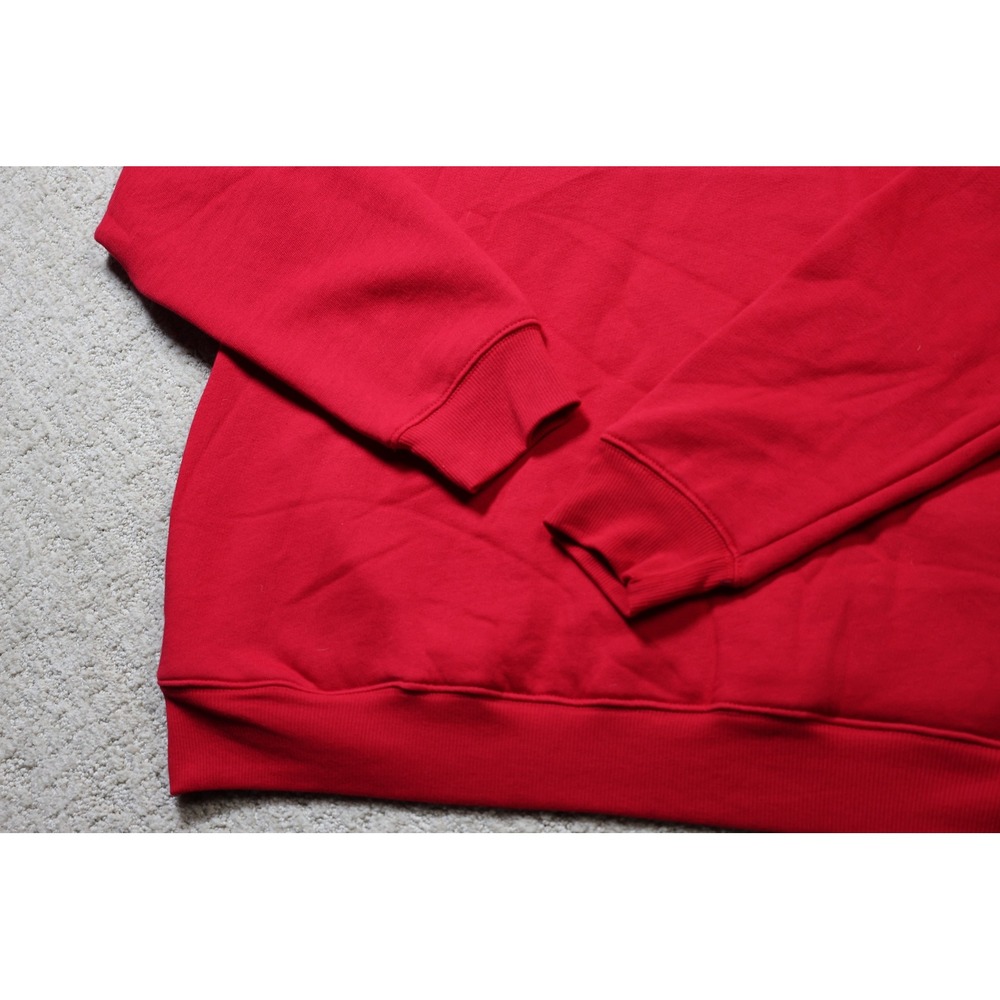 Wild Fable Womens Hard Pass Heart Sweatshirt Red XS Off Shoulder Pullover - Picture 2 of 6